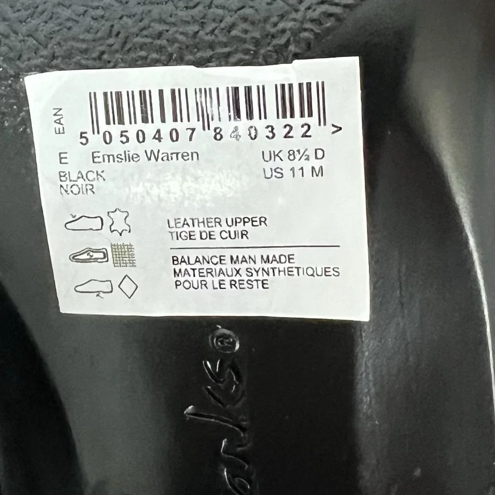Clarks Emslie Warrens Loafer‎ Shoes Womens 11M Black Leather Ortholite Comfort